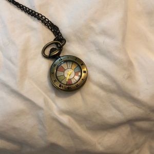 Vintage chain with working clock charm